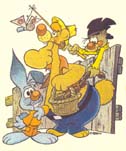 Gianconiglio, Compare Orso e Geremia Gatto - uno dei disegni realizzati per il merchandising italiano e giapponese